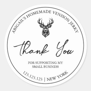 Simple Homemade Venison Jerky Danke Label Runder Aufkleber