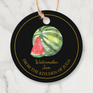 Simple Homemade Watermelon Jam Hang Tag l Black Geschenkanhänger