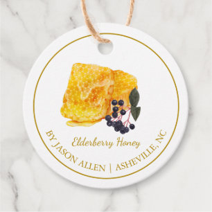Simple Honeycomb Elderberry Infused Honey Hang Tag Geschenkanhänger
