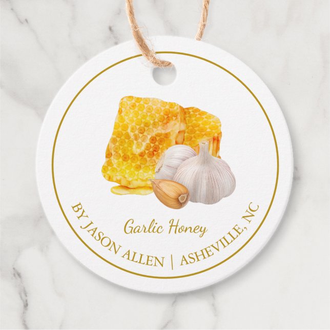 Simple Honeycomb Knolic Infused Honey Hang Tag Geschenkanhänger (Vorderseite)