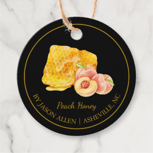 Simple Honeycomb Peach Infused Honey Hang Tag Geschenkanhänger