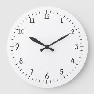 Simple Horloge blanche avec chiffres noirs