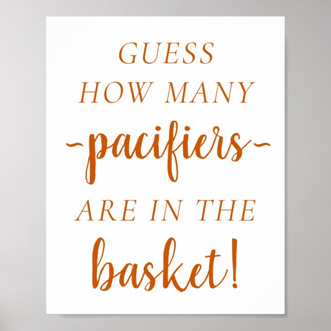 Simple How Many Fall Orange Guessing Game Poster (Vorne)