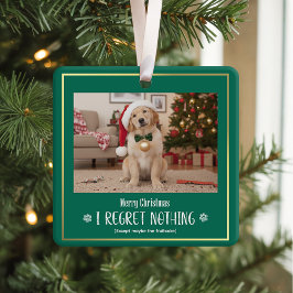 Simple Humor Funny Cute Dog Photo Christmas Keramikornament