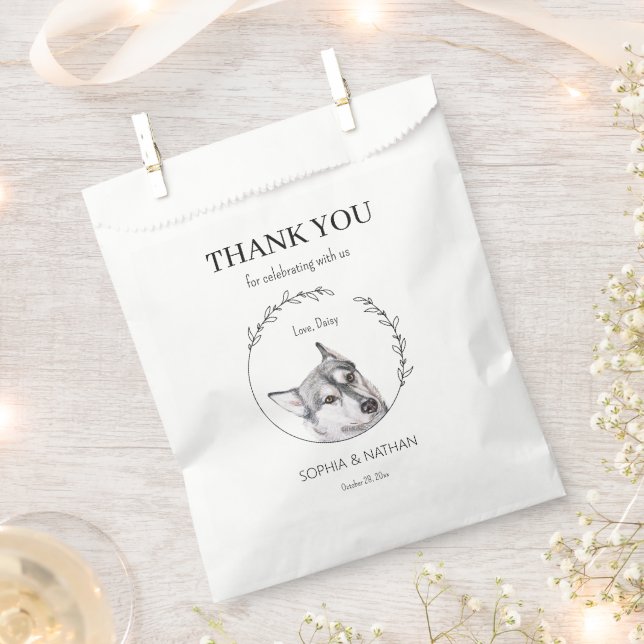 Simple Husky Wedding Vielen Dank für Ihre Gefallen Geschenktütchen (Ausgeschnitten)