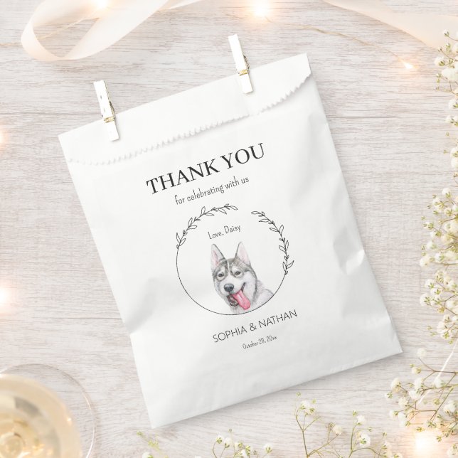 Simple Husky Wedding Vielen Dank für Ihre Gefallen Geschenktütchen (Ausgeschnitten)