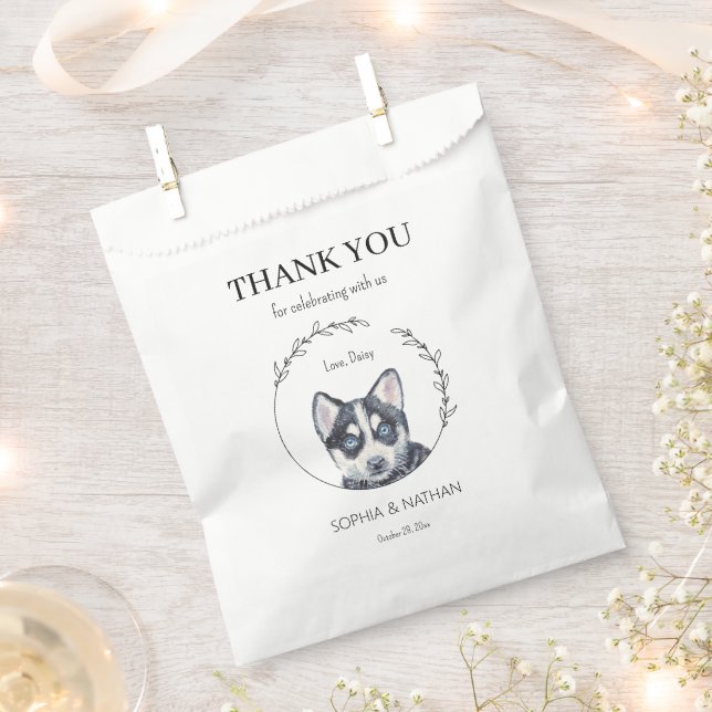 Simple Husky Wedding Vielen Dank für Ihre Gefallen Geschenktütchen (Ausgeschnitten)