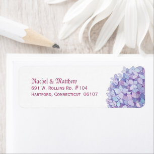 Simple Hydrangea Wedding Rücksendeadresse