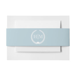Simple Icy Winter Blue Monogram Einladungsbanderole