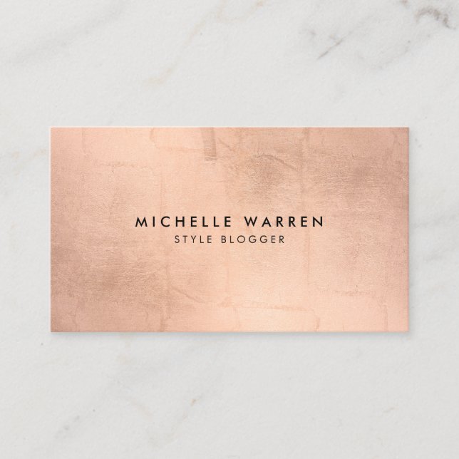 Simple Imitats Rose Gold Blogger, Writer Visitenkarte (Vorderseite)