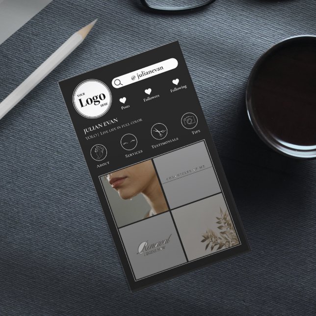 Simple Instagram Photo Collage Carte de visite noi (Créateur téléchargé)