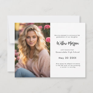 Simple intemporelle 2 photo Graduation Invitation