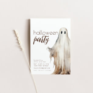 Simple Invitation de fête d'Halloween avec fantôme