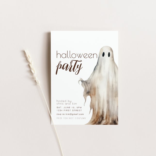 Simple Invitation de fête d'Halloween avec fantôme (Créateur téléchargé)