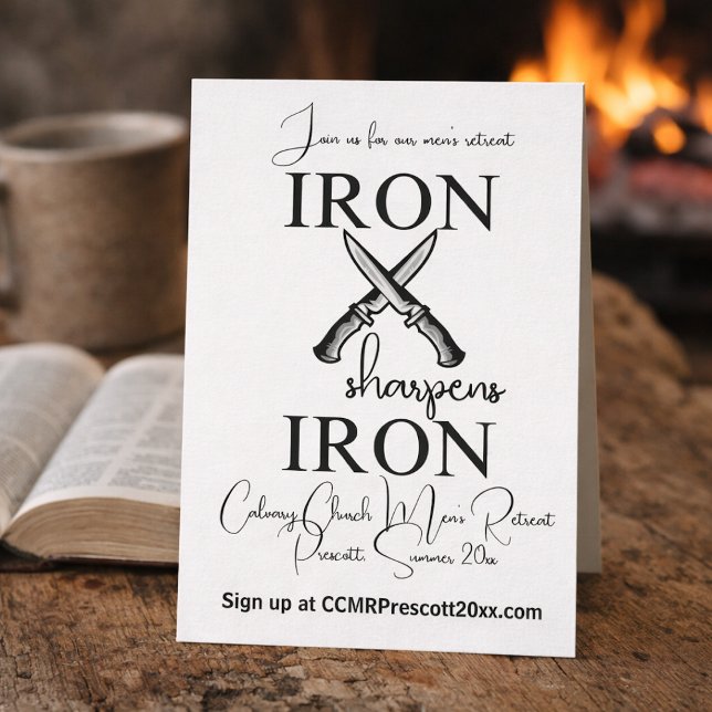 Simple Iron sharpens Iron Christian Men's Retreat Einladung (Von Creator hochgeladen)