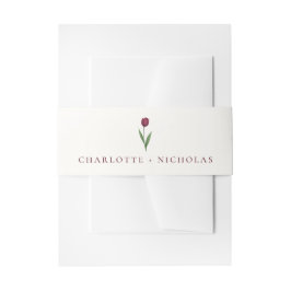 Simple Ivory Minimalist Tulip Wedding Einladungsbanderole