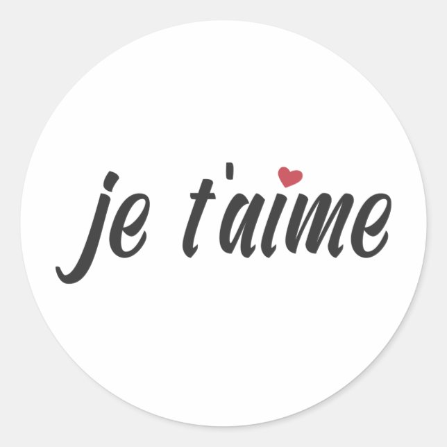 Simple Je T'aime Je t'aime Valentine | Sticker (Devant)