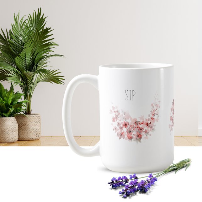Simple jolie aquarelle rose floral Mug (Créateur téléchargé)