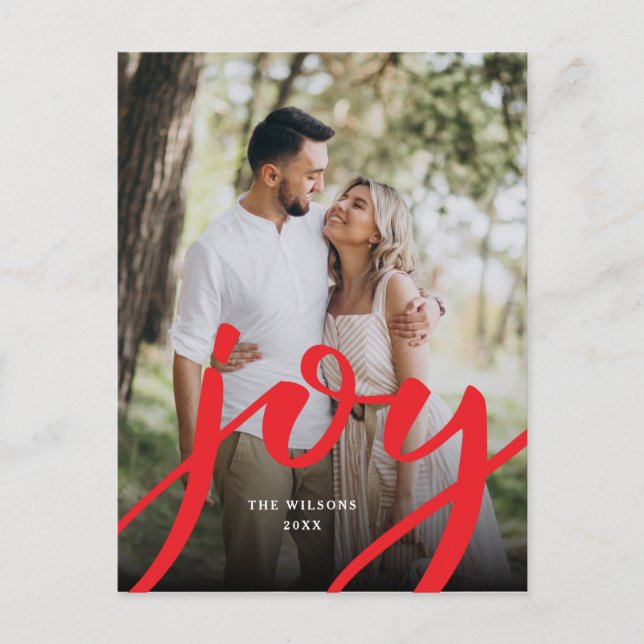 Simple Joy Christmas Foto Postkarte (Vorderseite)