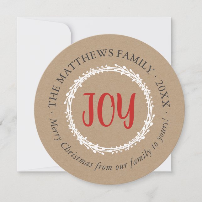 Simple Joy Circle Carte photo de vacances (Devant)