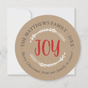 Simple Joy Circle Holiday Carte photo