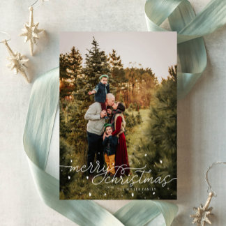 Simple Joyeux Carte photo de Noël avec Snowflakes