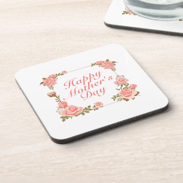 Simple Joyeux Dessous de verre de cadre floral Fêt (Côté gauche)