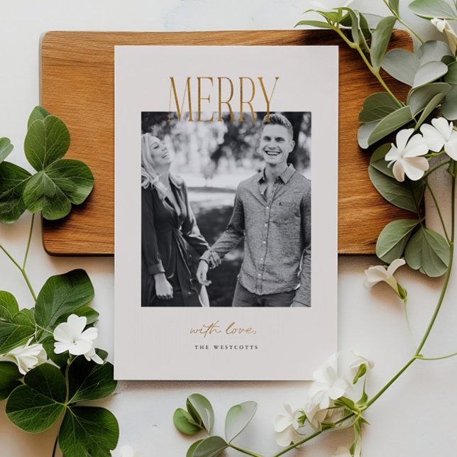 Simple Joyeux Noël Minimal Carte photo de vacances (Créateur téléchargé)