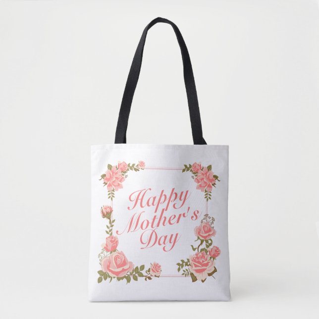 Simple Joyeux Sac fourre-tout de cadre floral Fête (Devant)