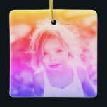 Simple Kids Photo Keepsake Keramikornament<br><div class="desc">Easily diy and customize with your own images this Custom Simple Kids Photo Christmas Rainbow Keepsake Ceramic Ornament. Add any customized photo format: vertical portrait, horizontal landscape, squared shaped. Create your own unique keepsake photo gift for family, kids, grandparents, friends. Design your own holiday decoration, auto decor, vehicle car decor,...</div>