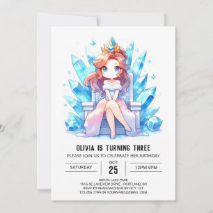 Simple Kids Princess Birthday Einladung