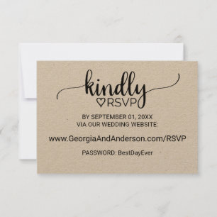 Simple Kraft Calligraphy Wedding Website UAWG Einladung