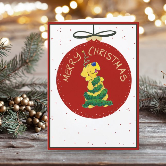 Simple Lab Christmas Tree Funny Folny Carte (Créateur téléchargé)