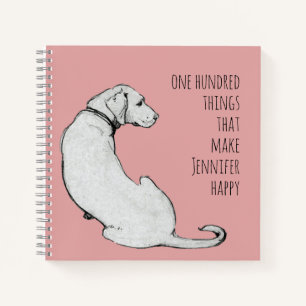 Simple Labrador Dog Art Pink Gratitude Journal