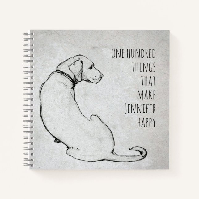 Simple Labrador Hund Art Dankesblatt Notizbuch (Vorderseite)