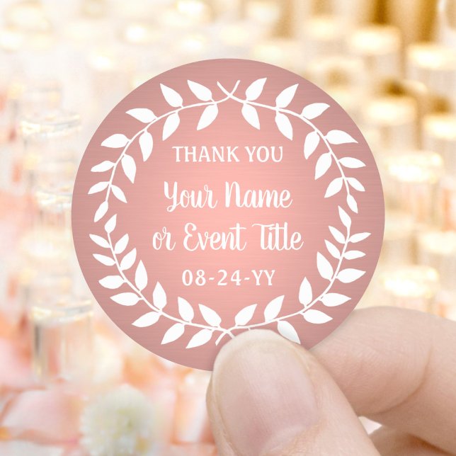 Simple Laurel Wreath Rose Gold Imitate Foil Vielen Runder Aufkleber (Von Creator hochgeladen)