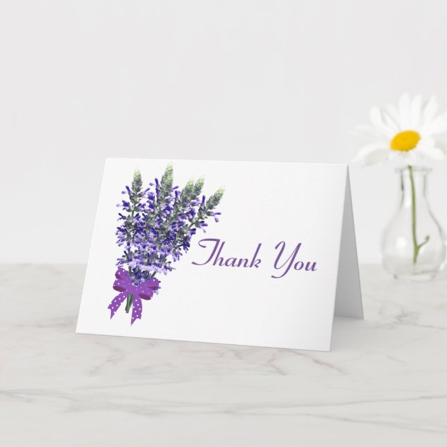 Simple Lavender Blume Bouquet Vielen Dank Karte (Kleine Pflanze)