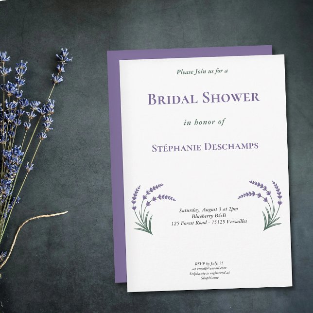 Simple Lavender Bridal Shower Invitation Einladung (Simple Lavender Bridal Shower Invitation)