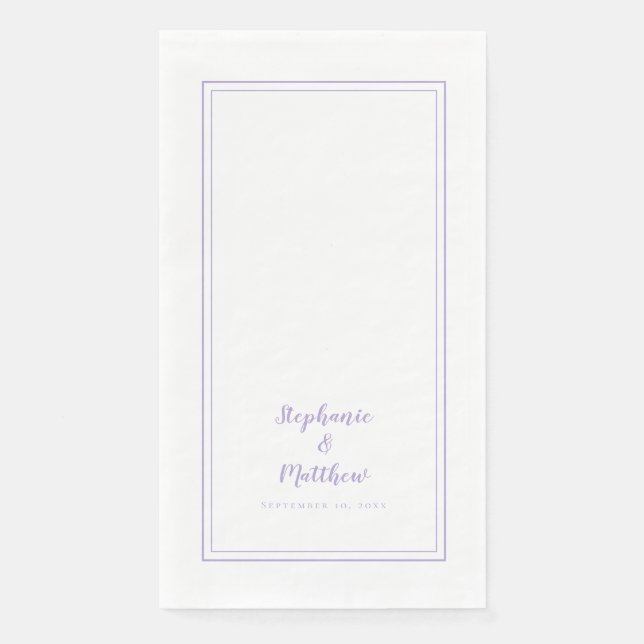 Simple Lavender Modern Minimalist Wedding Dinner Serviette (Vorderseite)