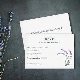 Simple Lavender Wedding RSVP Card Karte