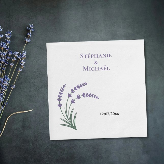 Simple Lavender Wedding Serviette (Simple Lavender Wedding Napkins)