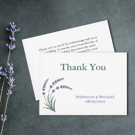 Simple Lavender Wedding Thank You Card Einladung