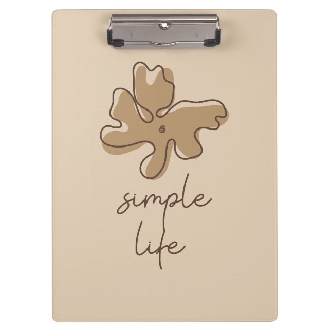 Simple Life Minimalism Clipboard Klemmbrett (Vorderseite)