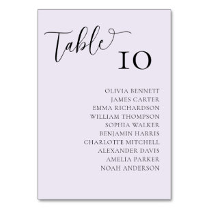 Simple Lilac Wedding Tischnummern