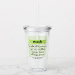 Simple Lime Green Frage Gottsbibel Verse Christlic Acryltrinkbecher