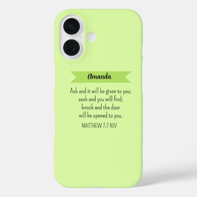 Simple Lime Green Frage Gottsbibel Verse Christlic iPhone 16 Hülle (Rückseite)