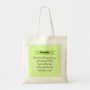 Simple Lime Green Frage Gottsbibel Verse Christlic Tragetasche