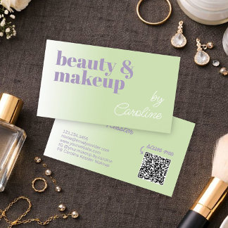 Simple Lime Green Lavender Violet White Typografy Visitenkarte