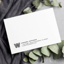 Simple Lines Monogram Initial Name Classic Black