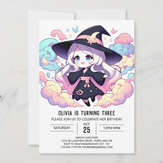 Simple Little Wizard Birthday Einladung (Vorderseite)